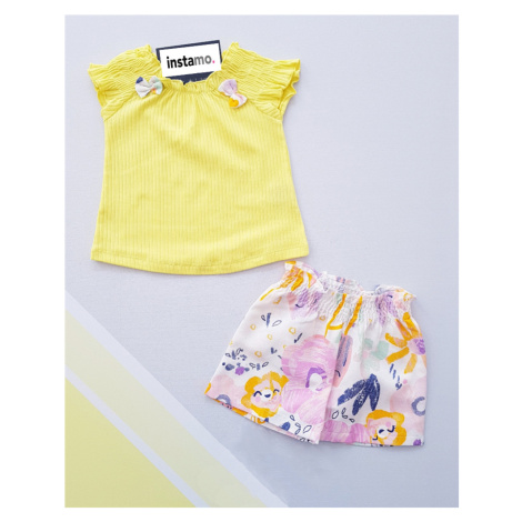 Žltá kvetinková letná súprava iMóda