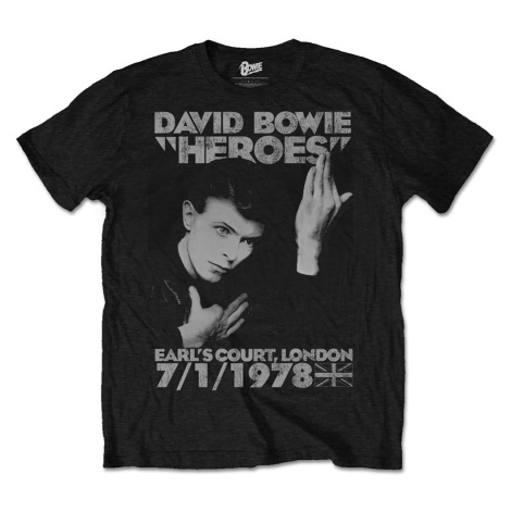David Bowie tričko Heroes Earls Court Čierna