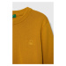 Detský bavlnený sveter United Colors of Benetton žltá farba, tenký
