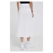 Bavlnená sukňa Dkny biela farba, maxi, áčkový strih