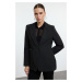 Trendyol Black Fitted/Waist-Straight Blazer Jacket