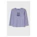 Detská bavlnená košeľa s dlhým rukávom United Colors of Benetton fialová farba