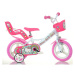 DINO BIKES - Detský bicykel 124RLHK2 - 12" Hello Kitty so sedačkou pre bábiku a košíkom