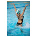 Dievčenské jednodielne plavky na synchronizované plávanie čierne