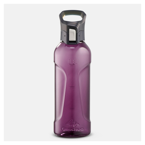 Turistická plastová fľaša MH500 s rýchlouzáverom 0,8 litra fialová QUECHUA