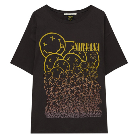 Pull&Bear Tričko  žltá / antracitová / svetlofialová / marhuľová Pull & Bear