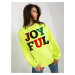 Fluo yellow sweatshirt without sweatshirt with patches