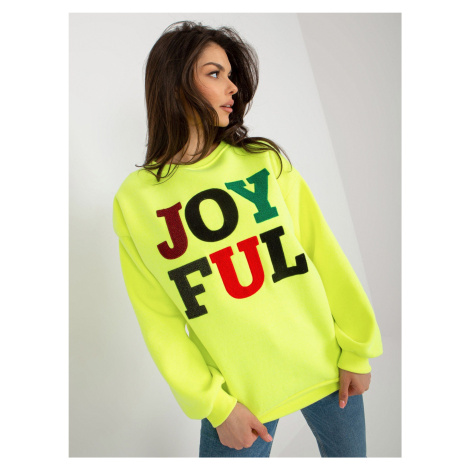 Fluo yellow sweatshirt without sweatshirt with patches