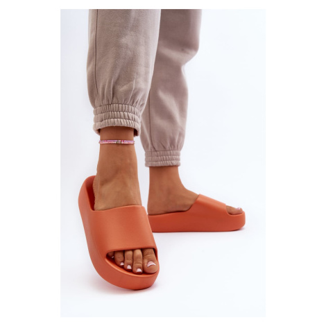 Women's slippers with thick soles, orange Oreithano