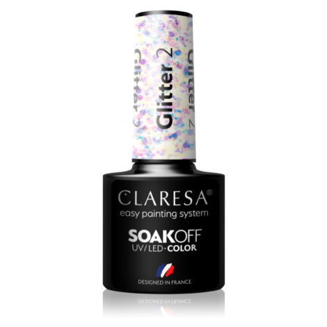 Claresa SoakOff UV/LED Color Glitter gélový lak na nechty odtieň 2