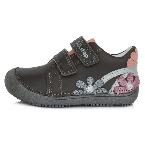 D.D. step barefoot dievčenská detská celokožená obuv grey