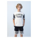 DEFACTO Boy's Oversize Fit Crew Neck Printed Short Sleeve T-Shirt