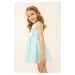 Dievčenské šaty Mayoral tyrkysová farba, mini, áčkový strih