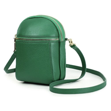 Contacts® dámska kožená mini kabelka Leonie Zelená