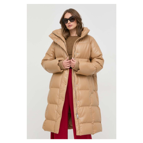 Páperová bunda BOSS dámska, béžová farba, zimná, Hugo Boss
