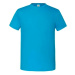 Blue Iconic Combed Cotton T-shirt with Fruit of the Loom Sleeve