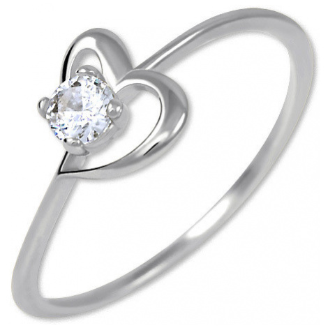 Brilio Zásnubný prsteň s kryštálom Srdce 001 07 mm
