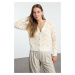 Trendyol Ecru Crop Shaggy Soft Textured Knitwear Cardigan