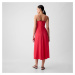 Šaty GAP Strappy Back Maxi Slip Dress Slipper Red