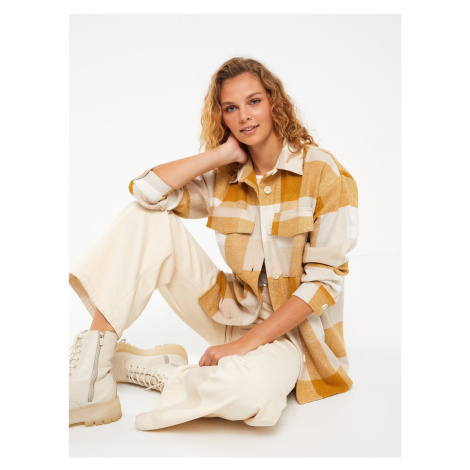 LC Waikiki Plaid Long Sleeve Oversize Women's Lumberjack Shirt Jacket