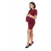 Bordové tehotenské šaty 0161