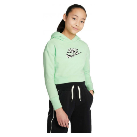 Nike NSW CROP HOODIE FILL Dievčenská mikina, svetlo zelená, veľkosť