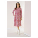 By Saygı Double Pleat Shawl Patterned Pocket Woven Lycra Viscose Dress