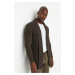 Trendyol Brown Regular Fit Shawl Collar Long Knitwear Cardigan