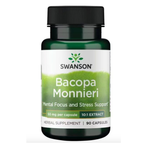 Swanson Bacopa Monnieri extract, Bakopa drobnolistá extrakt 10:1, 50 mg, 90 kapslí