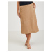 Light brown ladies midi skirt in suede finish ORSAY - Ladies