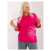 Fuchsia cotton blouse in a larger size with a print