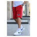 Madmext Men's Red Regular Fit Basic Capri Shorts