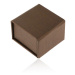 Darčeková krabička na prsteň alebo náušnice, hnedá s perleťovým leskom, magnet