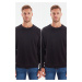 Trendyol Men's Black Oversize/Wide-Fit 2-Pack Cotton Sweatshirt