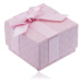 Ružová krabička na šperk so štvorčekovým vzorom, mašľa