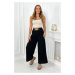 Viscose trousers with wide legs black