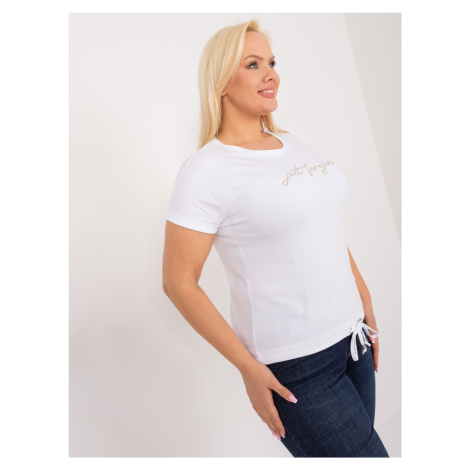 White blouse in a larger size with short sleeves