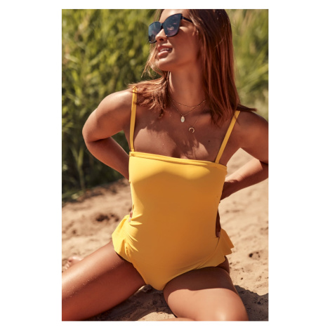 Yellow swimsuit with frill FASARDI