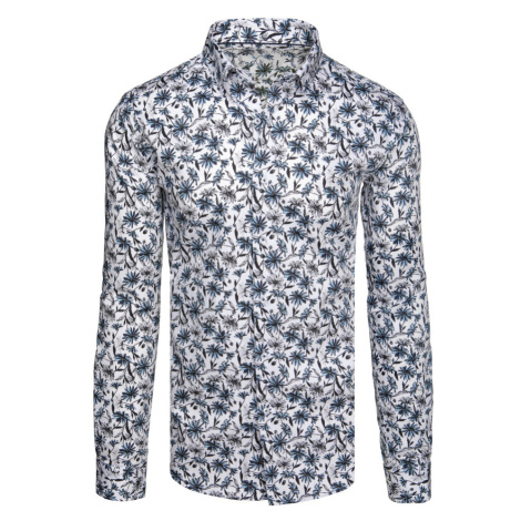 Košeľa pánska biela s kvetmi Dstreet DX2668