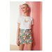 Trendyol Multi Color Floral Pattern Mini Length Woven Skirt