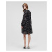 Šaty Karl Lagerfeld Printed Viscose Ggt Dress Čierna