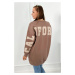 Insulated sweatshirt with California mocca inscription