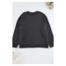 Trendyol Curve Anthracite Thick Staple Detailed Knitted Sweatshirt