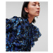Košeľa Karl Lagerfeld Orchid Print Silk Shirt Modrá