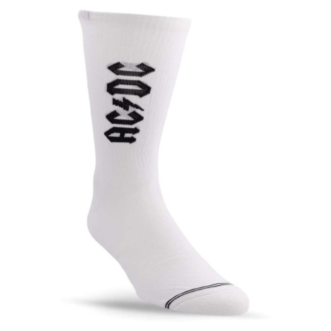ponožky PERRI´S SOCK - AC/DC - LIGHTINING STRIKES CREW - WHITE - ACA301-100