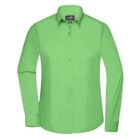 James & Nicholson Dámska košeľa s dlhým rukávom JN677 - Limetkovo zelená
