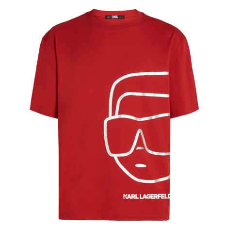 Karl Lagerfeld Tričko ' Ikonik'  červená / biela