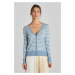 SVETER GANT FINE KNIT STRIPED CARDIGAN DOVE BLUE