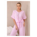 Women's set blouse + trousers - light pink