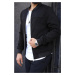 C9291 Dewberry Mens Suede College Jacket-BLACK